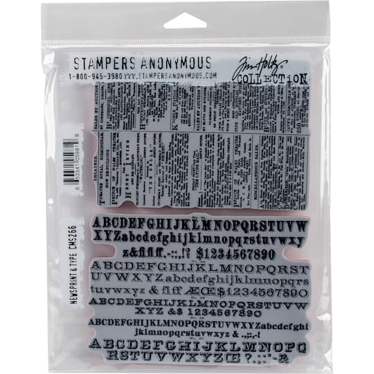 Stampers Anonymous Tim Holtz&#xAE; Newsprint &#x26; Type Cling Stamps 